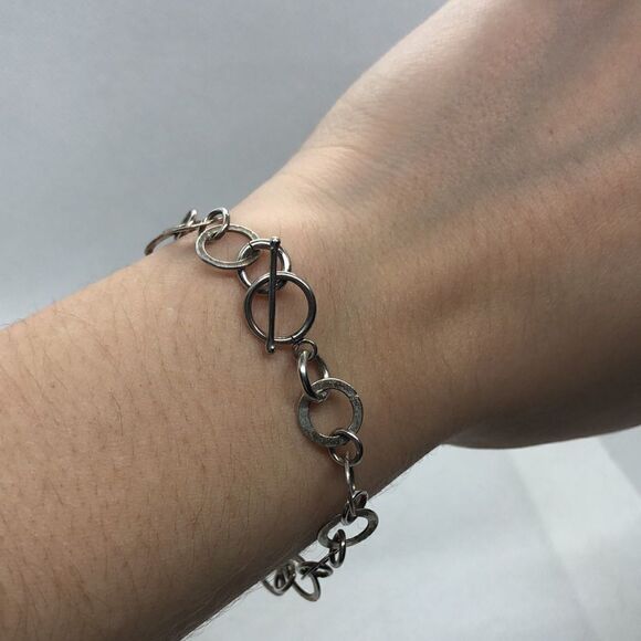 💛 Set 925 Silver Circle Necklace & Bracelet - Picture 8 of 8